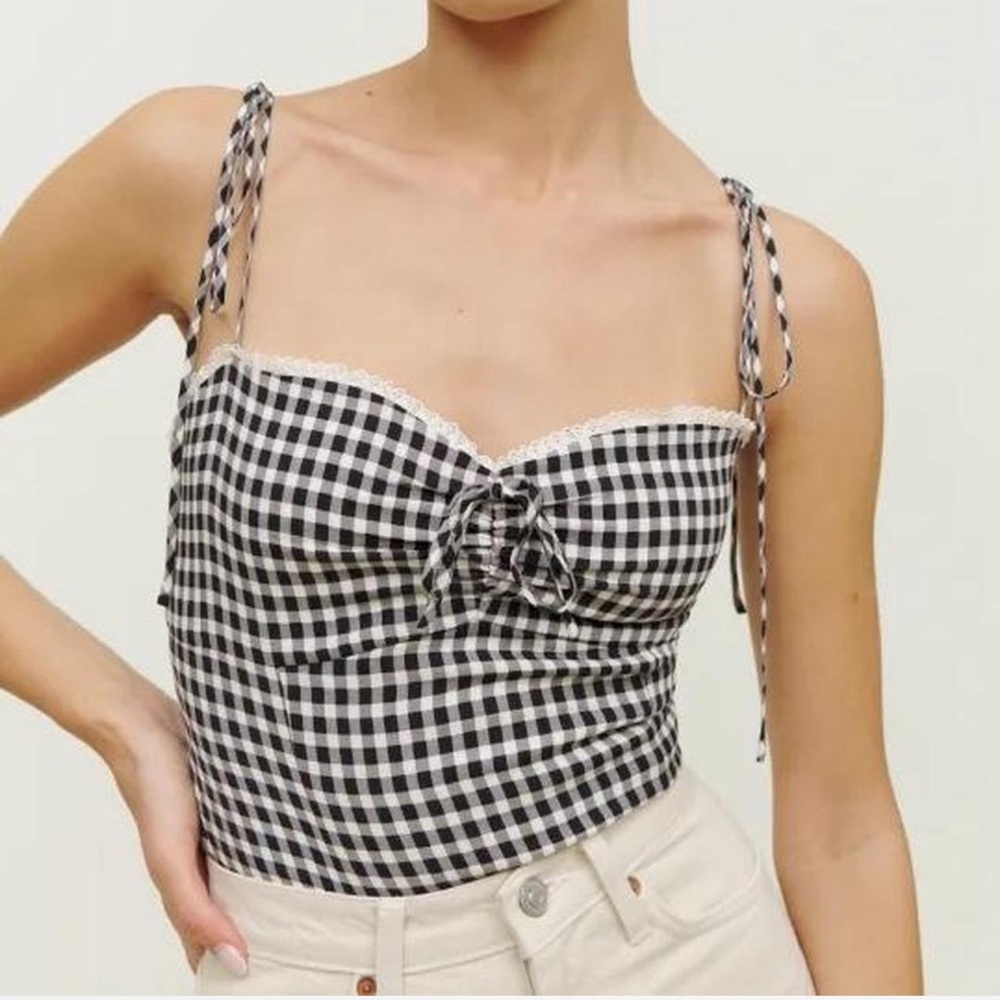 Reformation Gingham Checkered Women's Top - 0
